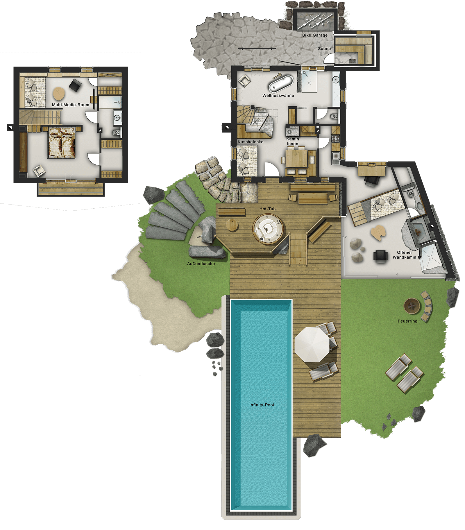 Willy Bogner Chalet two-level, ground- and first level