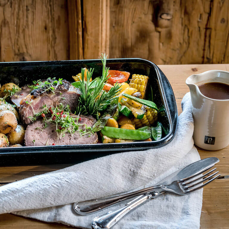 oesterreichische kueche restaurant leogang empfehlung geheimtipp ochsenbraten galloway rind